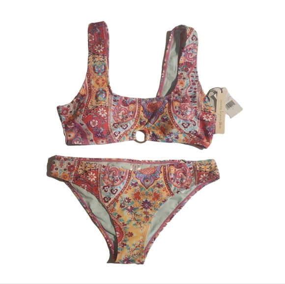 🆕️ NANETTE LEPORE Floral 2 piece Bikini Swimsuit o ring - Picture 1 of 5